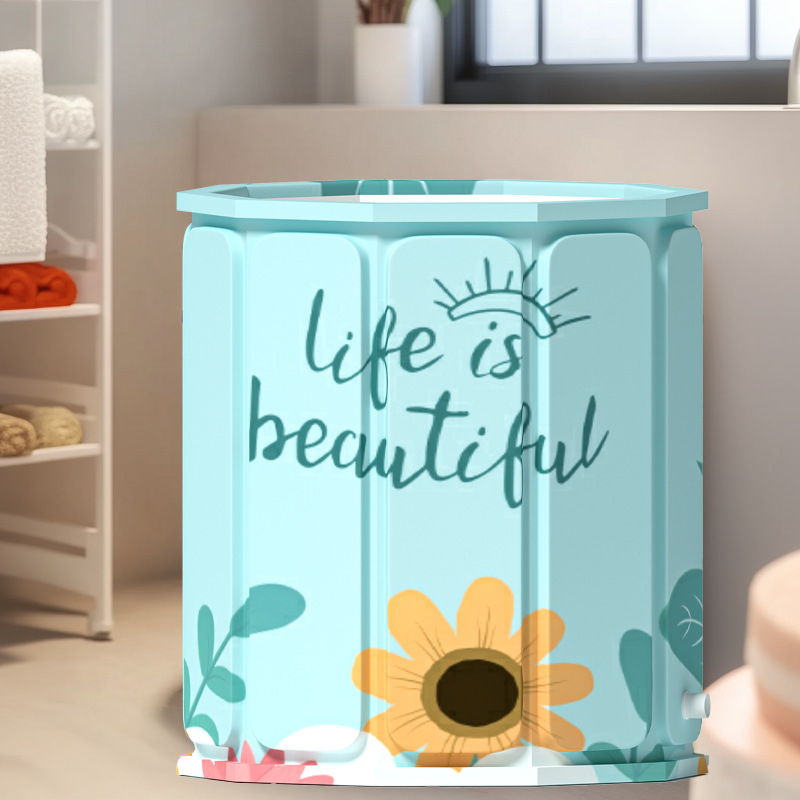 Sklopná vaňa s poklopom pre dospelých, skladací dizajn, konštantná teplota, masážna funkcia a parné bubliny