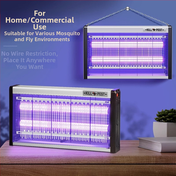 Nástenná LED lampa na komáre s prilákaním svetlom a elektrošokom, hliníková sieť, vhodná pre 61 m² a viac, 2-ročná záruka