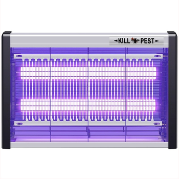 Nástenná LED lampa na komáre s prilákaním svetlom a elektrošokom, hliníková sieť, vhodná pre 61 m² a viac, 2-ročná záruka