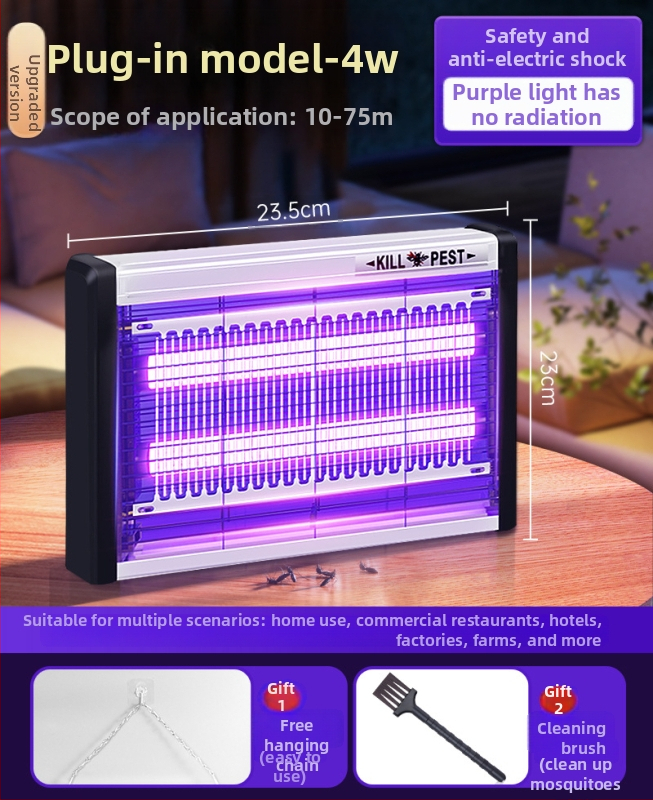 Nástenná LED lampa na komáre s prilákaním svetlom a elektrošokom, hliníková sieť, vhodná pre 61 m² a viac, 2-ročná záruka