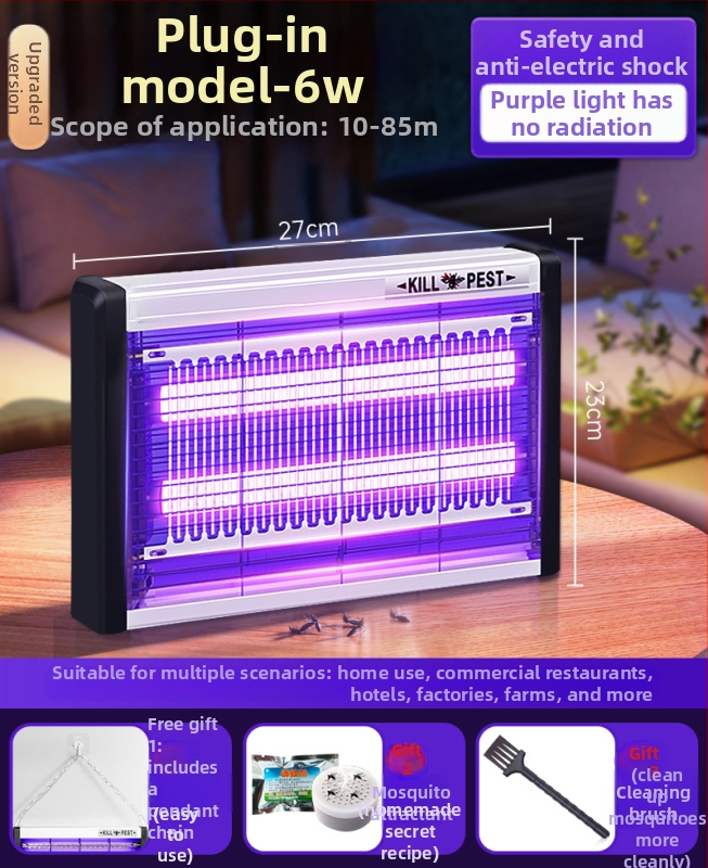 Nástenná LED lampa na komáre s prilákaním svetlom a elektrošokom, hliníková sieť, vhodná pre 61 m² a viac, 2-ročná záruka