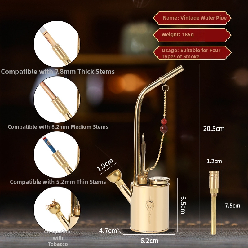 Hookah s bakrenim tijelom, četiri funkcije, retro stil, pogodan kao dar