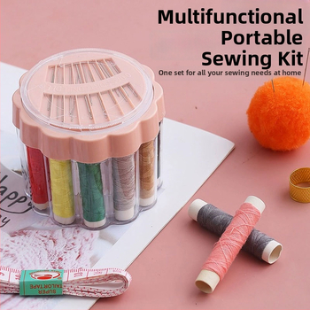 Šijací box s thimble setom, nástroje pre cross-stitch, prenosné, mini skladovanie