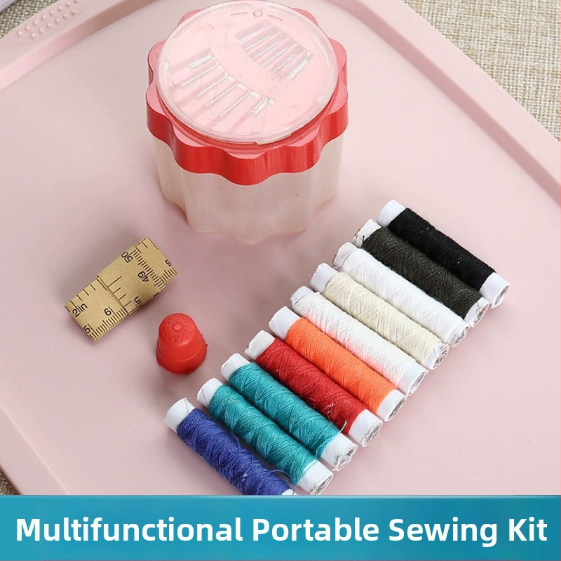 Šijací box s thimble setom, nástroje pre cross-stitch, prenosné, mini skladovanie