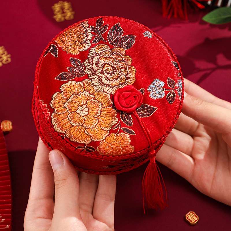 Svadobná šijacia škatuľka – set pre nevestu, luxusný a praktický šijací set s motívmi šťastia, zbierka svadobných potrieb