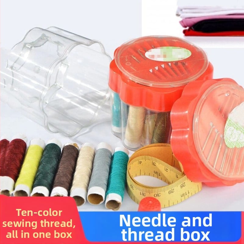 Prenosný box na ihly — plastová súprava na šitie, kompaktná, hmotnosť približne 32 g