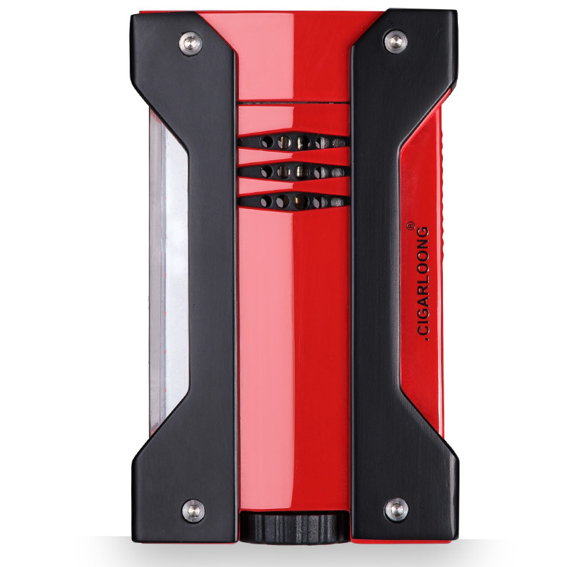 CIGARLOONG Zapaľovač na cigary a nerezové nožnice na cigary – set v darčekovej krabičke, dvojdielny, prispôsobiteľný