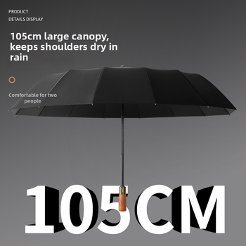 Slnečný dáždnik s automatickým otvorením, rukoväť z masívneho dreva, látka 190T odolná voči nárazom, UV ochrana UPF>30, oceľová tyč