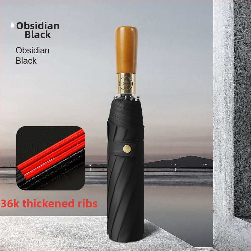 Slnečný dáždnik s automatickým otvorením, rukoväť z masívneho dreva, látka 190T odolná voči nárazom, UV ochrana UPF>30, oceľová tyč