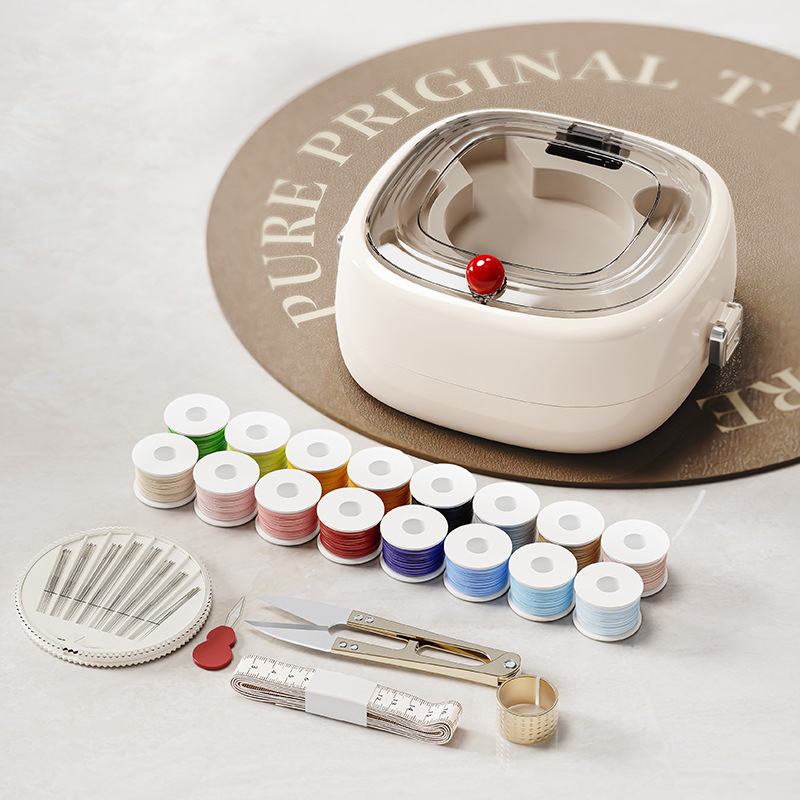 Prenosná vrecková škatulka na šitie s úložným priestorom (plastová; séria: šijacie boxy; 72 kusov na kartón; možnosť prispôsobenia)