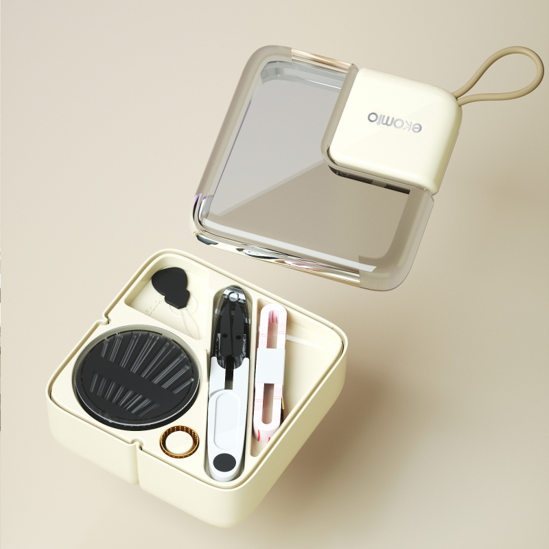 Prenosný vreckový šijací set, v štýle ľahkého luxusu, plastová konštrukcia, možnosť personalizácie