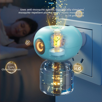 Elektrický repelent proti komárom s tekutinou, zásuvkový dizajn, kúrenie, pokrytie 11–20㎡, LED nočná svetla, 45 g, PP kryt, WP20170100 certifikát
