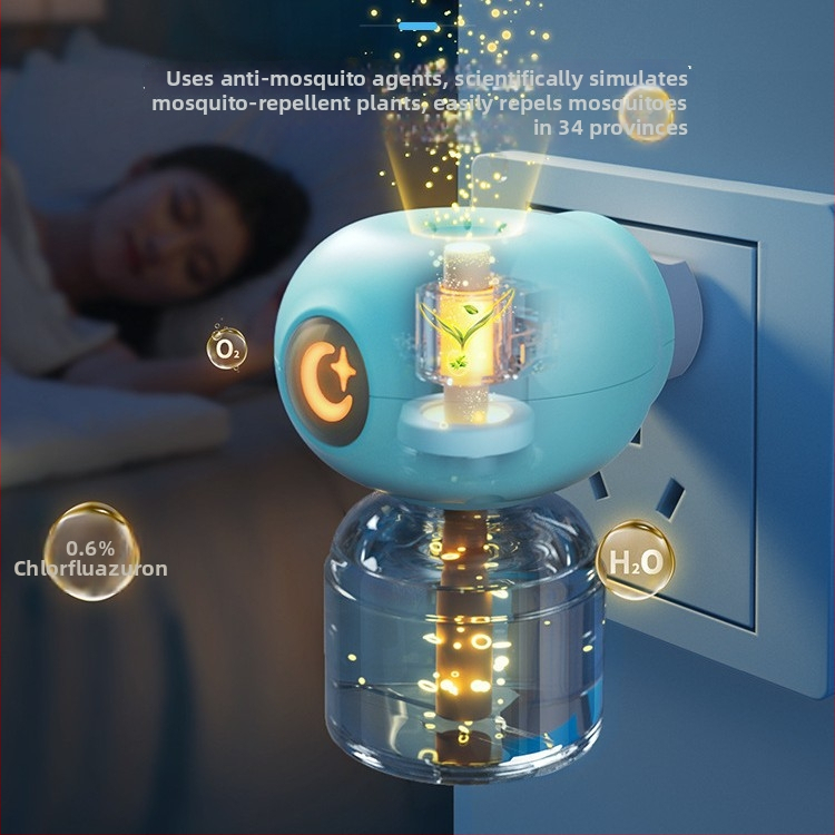 Električni repelent protiv komaraca s tekućinom, priključak na struju, grijanje, pokrivenje 11–20㎡, LED noćno svjetlo, 45 g, plastično kućište PP, WP20170100 certifikat