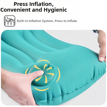 Nafukovací cestovný vankúš s oporou bedra, skladací, 122 g, hrubší vzdušný vankúš