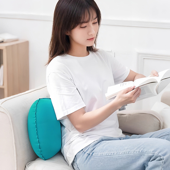 Nafukovací cestovný vankúš s oporou bedra, skladací, 122 g, hrubší vzdušný vankúš