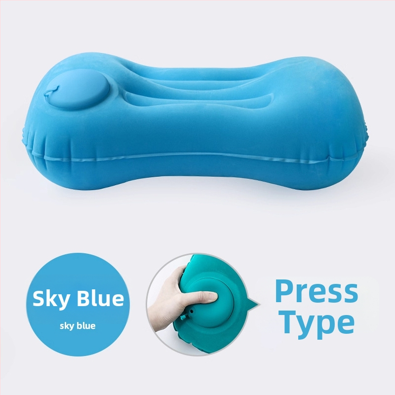 Nafukovací cestovný vankúš s oporou bedra, skladací, 122 g, hrubší vzdušný vankúš