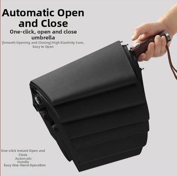 Automatický skladací dážďnik s 10-rebrovým vláknovým rámom, 190T látka, UPF50+ ochrana, tlač loga