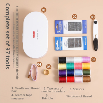 Magnetická kazeta na ihly a niť, prenosný vreckový štýl, sada 84 kusov, materiály: ABS, magnet, lepiaci magnetický list