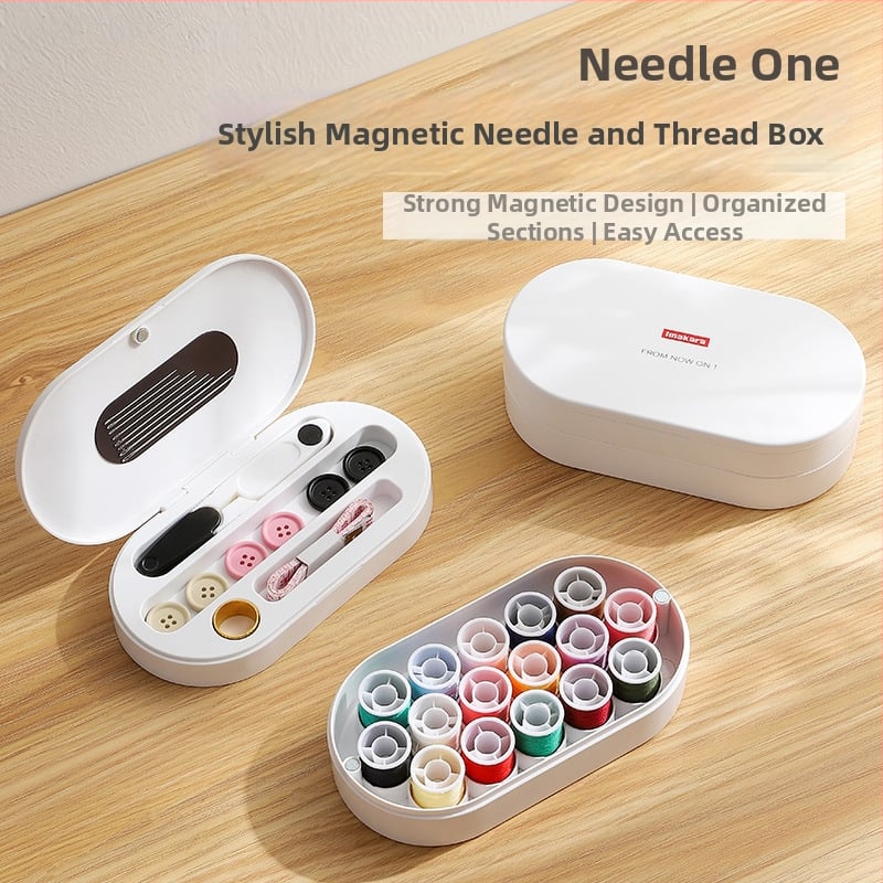  Magnetická kazeta na ihly a niť, prenosný vreckový štýl, sada 84 kusov, materiály: ABS, magnet, lepiaci magnetický list