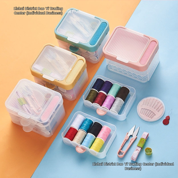 Prenosný vreckový šijací set s mini krabičkou na ihly a niť, pre domáce použitie a internát