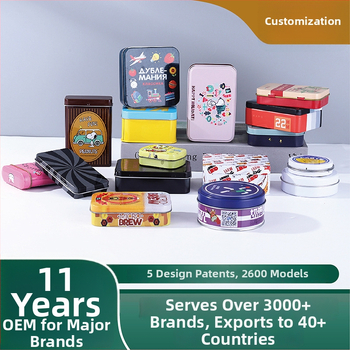 Malá plechová darčeková škatuľka – plochý tvar, offset tlač, model Tinplate small iron box