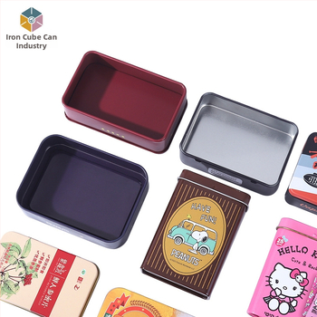 Malá plechová darčeková škatuľka – plochý tvar, offset tlač, model Tinplate small iron box