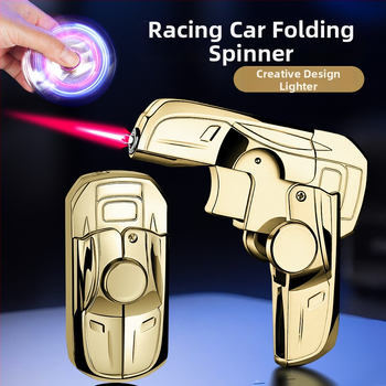 Butánový zapaľovač, odolný voči vetru, skladací gyroskopický dizajn, plastové telo, opakovane plniteľný