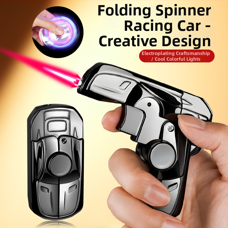 Butánový zapaľovač, odolný voči vetru, skladací gyroskopický dizajn, plastové telo, opakovane plniteľný