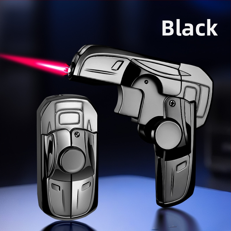 Butánový zapaľovač, odolný voči vetru, skladací gyroskopický dizajn, plastové telo, opakovane plniteľný