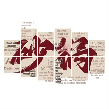 PVC vodotesný nástenný nálep, 5+ kusov, pre fast-food reštaurácie a rezancový obchod