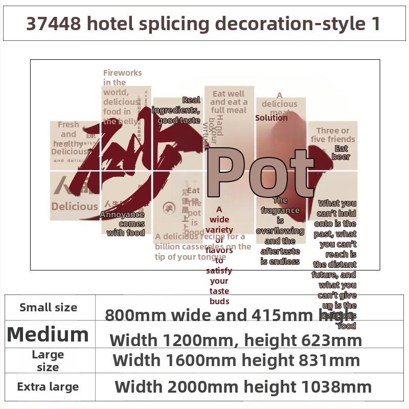 PVC vodotesný nástenný nálep, 5+ kusov, pre fast-food reštaurácie a rezancový obchod