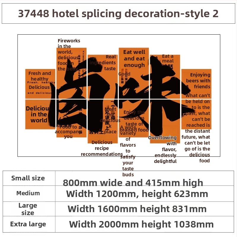 PVC vodotesný nástenný nálep, 5+ kusov, pre fast-food reštaurácie a rezancový obchod