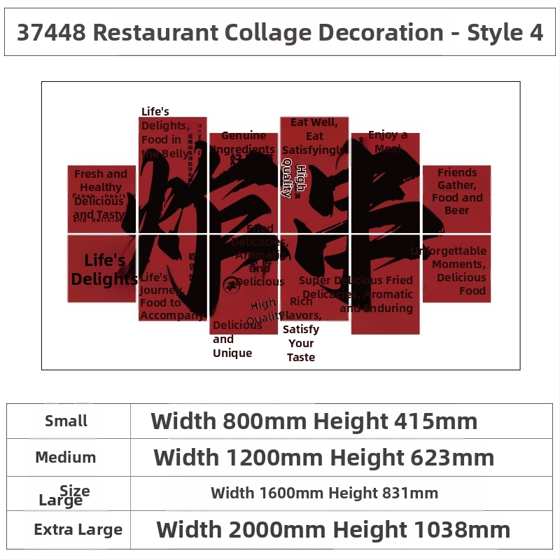PVC vodotesný nástenný nálep, 5+ kusov, pre fast-food reštaurácie a rezancový obchod