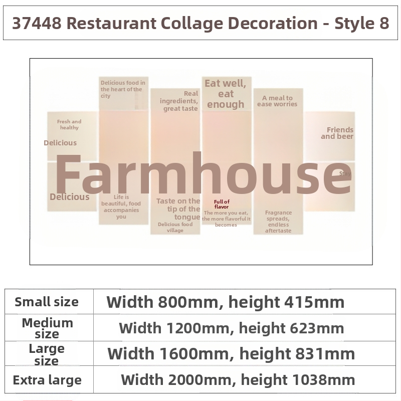 PVC vodotesný nástenný nálep, 5+ kusov, pre fast-food reštaurácie a rezancový obchod