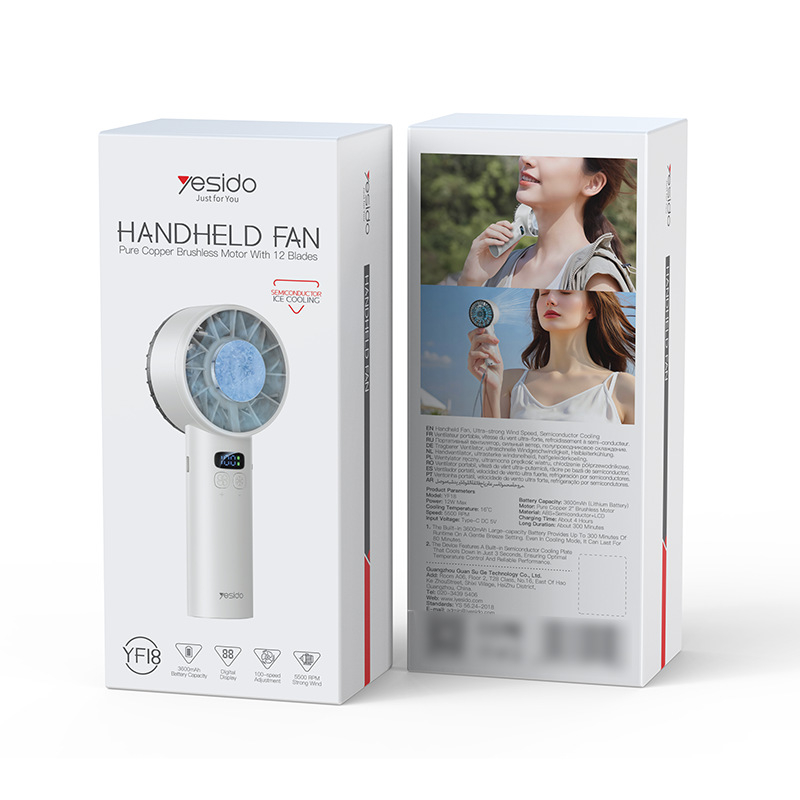 Φορητός USB ανεμιστήρας χειρός με ενσωματωμένη μπαταρία 2000-4000mAh, κινητήρας χωρίς ψήκτρες, 6+ λεπίδες, λειτουργία ψύξης
