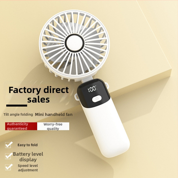 Käeshoitav kokkuvolditav mini ventilaator USB-ga, vaikne mootor, 4 labad, sisseehitatud LiPo aku 300–500 mAh, 6 kiirust