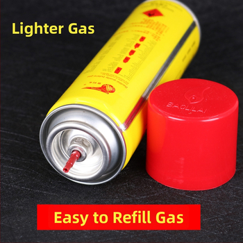 Znovu plniteľný butánový plyn pre zapaľovače proti vetru, plastové telo, krabica 100 kusov