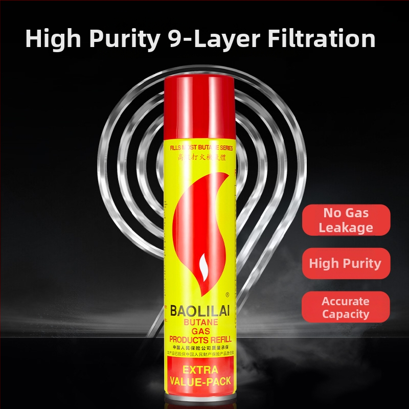 Znovu plniteľný butánový plyn pre zapaľovače proti vetru, plastové telo, krabica 100 kusov