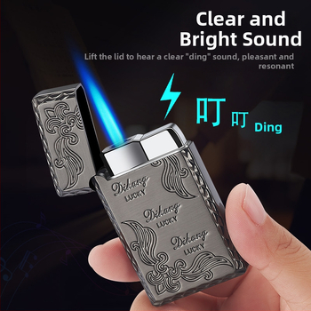 Kovový vetroodolný zapaľovač s butánovým palivom, tlačené logo, pôvod: Wenzhou