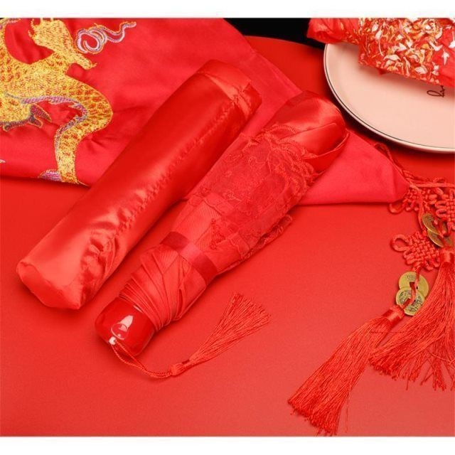 Sklopiteľný dážďnik, etnický štýl, polomer 50-55 cm, ramená a tyč zo zliatiny, UPF 40+