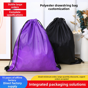 Polyesterová taška na šnúrky pre športové podujatia, potlač loga flocking technikou