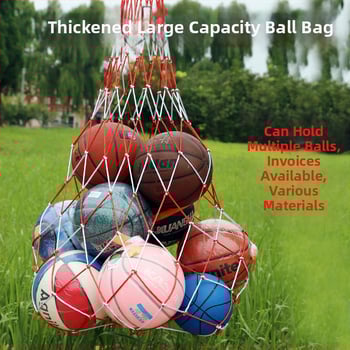 Veľká taška s kapsou na loptičky pre basketbal/volejbal/futbal; kapacita 10–20 loptičiek; prenosná sieťová kapsa; značka Aerobics; možnosť súkromnej značky