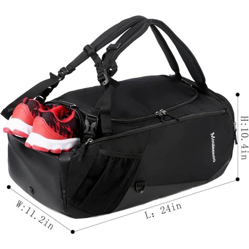 Športový batoh s oddelením suché/vlhké a samostatným priehradom na topánky, veľká kapacita, priedušný a vodeodolný materiál