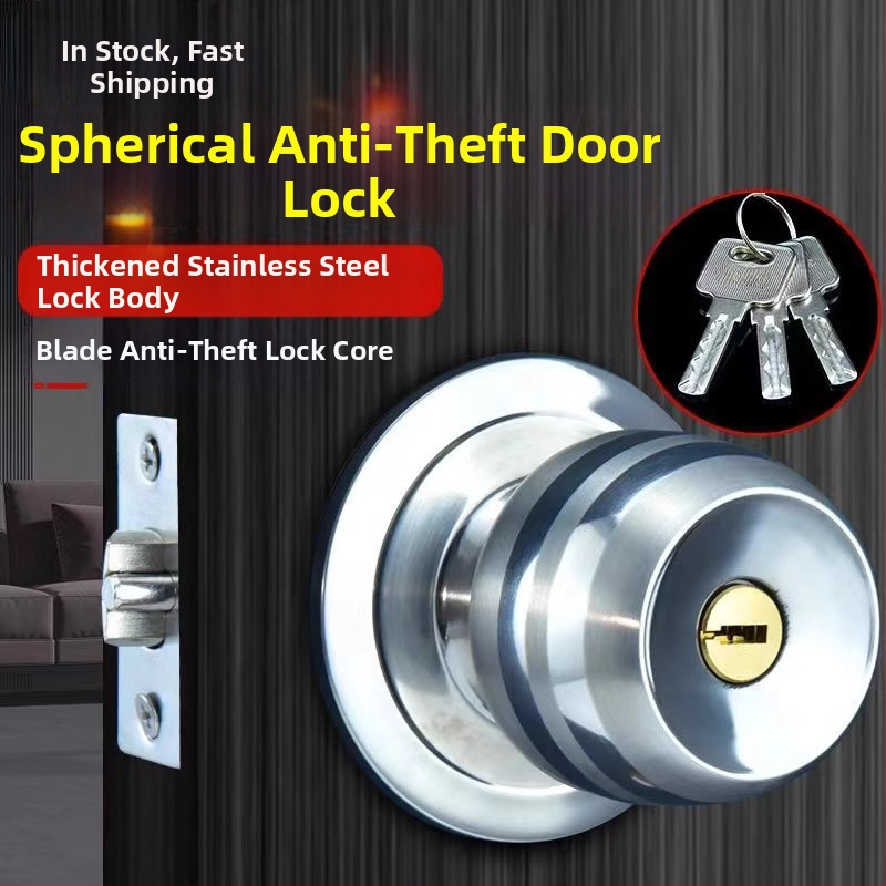 Guľová meďná zámka s jazýčkom pre drevené dvere