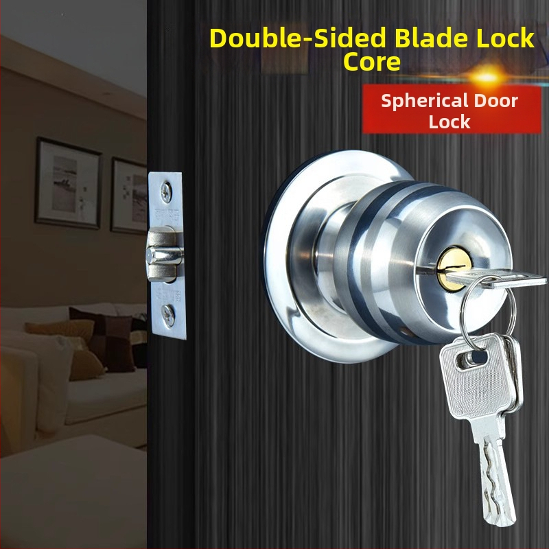 Guľová meďná zámka s jazýčkom pre drevené dvere