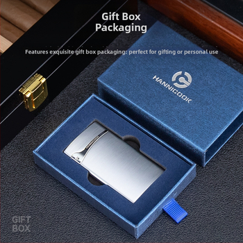 Vetruodolný zapalovač zo zliatiny zinku, ultra tenký, priamy plameň, bután, darčekové balenie.