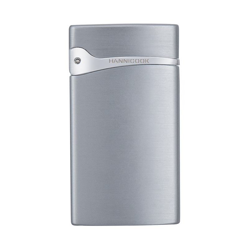 Vetruodolný zapalovač zo zliatiny zinku, ultra tenký, priamy plameň, bután, darčekové balenie.