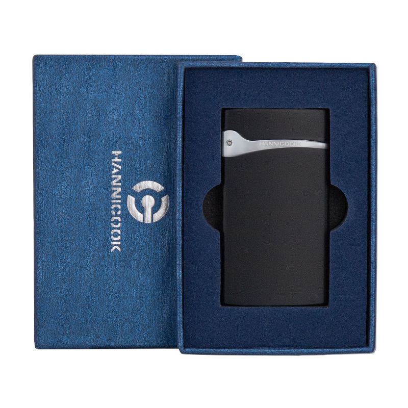 Vetruodolný zapalovač zo zliatiny zinku, ultra tenký, priamy plameň, bután, darčekové balenie.