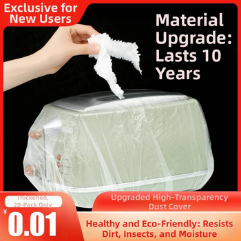 Jednorázové kryty proti prachu pre domáce spotrebiče, sada 20 kusov, hrubšie, priesvitný film, pre rýžovar a hrnce, materiál 20213