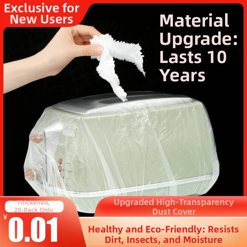 Jednorázové kryty proti prachu pre domáce spotrebiče, sada 20 kusov, hrubšie, priesvitný film, pre rýžovar a hrnce, materiál 20213